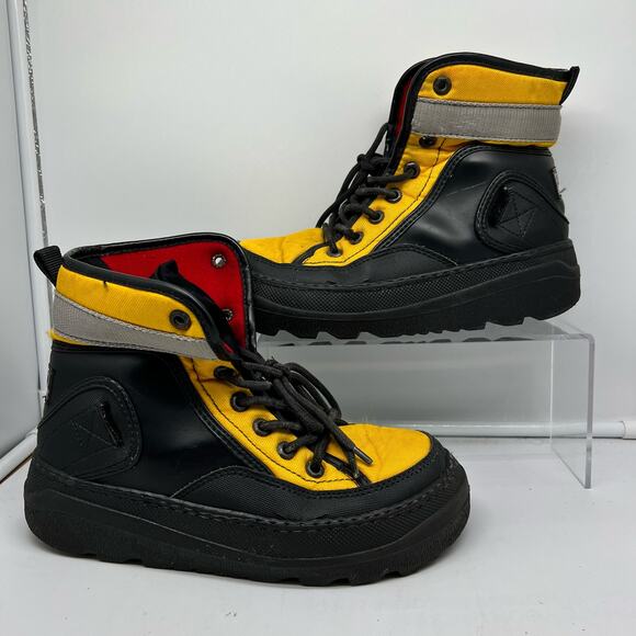 Ralph Lauren Polo Sport Boots Womens 8 Extreme Winter Vintage 90s Yellow Red - Picture 1 of 9